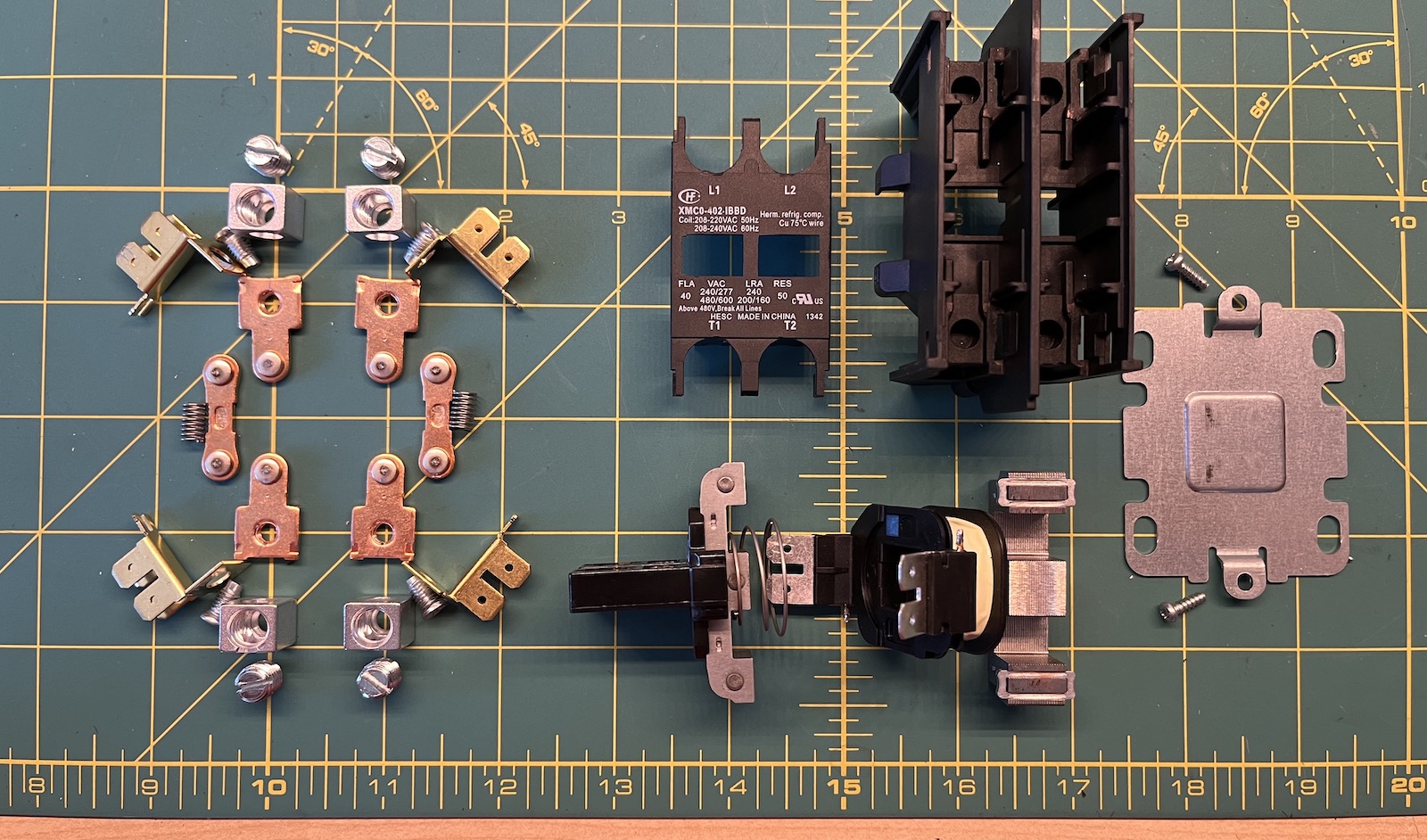 Exploded view of the old contactor
